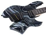 Sire X6H7/BKSW Larry Carlton 7-snarige Headless Elektrische Gitaar Black Swirl met Tremolobrug en Gigbag