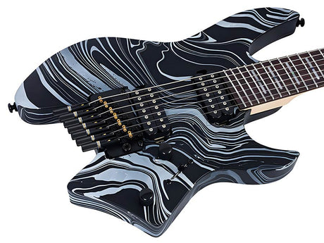 Sire X6H7/BKSW Larry Carlton 7-snarige Headless Elektrische Gitaar Black Swirl met Tremolobrug en Gigbag