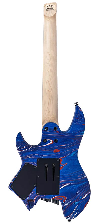 Sire X6H7/BLSW Larry Carlton 7-snarige Headless Elektrische Gitaar Blue Swirl met Tremolobrug en Gigbag