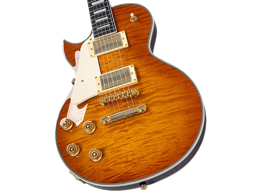Sire L7DXL/AB Larry Carlton Linkshandige L-Style Elektrische Gitaar Amber Burst met Flame Maple Top en Gotoh Tune-O-Matic