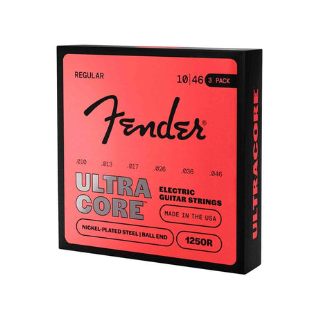 Fender 1250R UltraCore Elektrische Gitaar Snaren Nickel Plated Steel Ball End Light 010-046 3-Pack