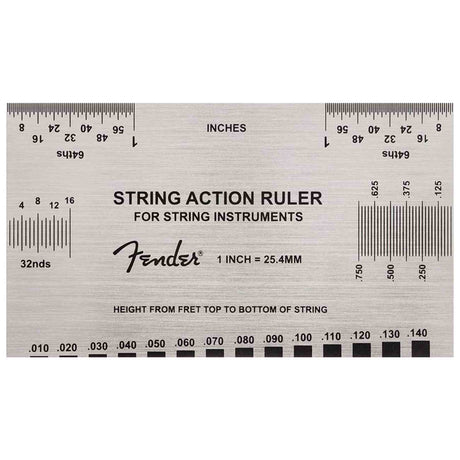 Fender 0990654050 String Action Gauge RVS Inch en mm Meetgereedschap
