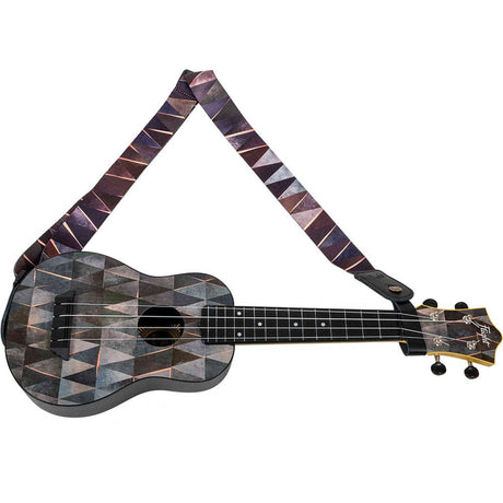 Flight S35 Arcana Ukulele Strap Poly/Leer met Geometrisch Patroon en Verstelbare Lengte