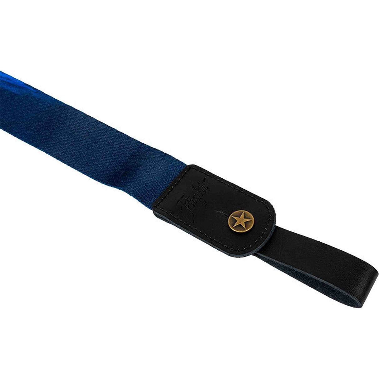 Flight S35 Surf Ukulele Strap Poly/Leer Blauw met Ocean Design en Verstelbare Lengte