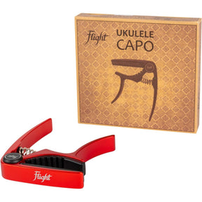 Flight FC-RD Aluminium Ukulele Capo Rood met Veermechanisme