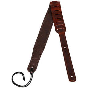 Flight S54 Bruine Leren Ukulele Strap EU Handgemaakt met Headstock Tie