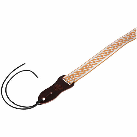 Flight S46 Silver Ukulele Strap Vegan Nubuck met Gevlochten Patroon en Headstock Tie
