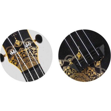 Flight TUC-40 GD Mandala Concert Ukulele met Linden Top, ABS Body en Gold Mandala Print