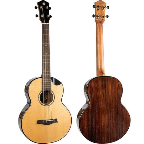 Flight Aurora Baritone EQ-A Elektrisch-Akoestische Baritone Ukulele met Solid Spruce Top, Rosewood Body en C1U Pickup