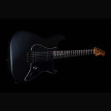 JET JS-400 MBK R S-style Elektrische Gitaar HH Tremolo Rosewood Toets Mat Zwart