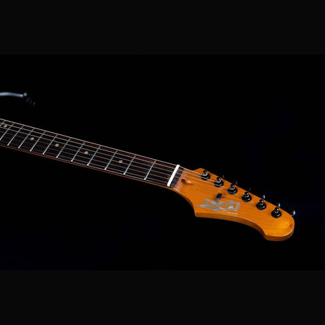 JET JS-400 MBK R S-style Elektrische Gitaar HH Tremolo Rosewood Toets Mat Zwart