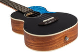 Flight Iris Tenor BK Ukulele met Solid Spruce Top, Mahogany Body en Zwarte Afwerking