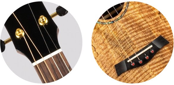 Flight Maia Baritone EQ-A Elektrisch-Akoestische Baritone Ukulele met Solid Mango Top, Rosewood Body en Stalen Snaren