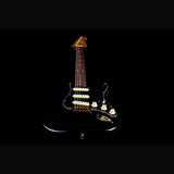 JET JS-380 BK G S-style Elektrische Gitaar SSS Alnico V Tremolo Goud Hardware Rosewood Toets Zwart