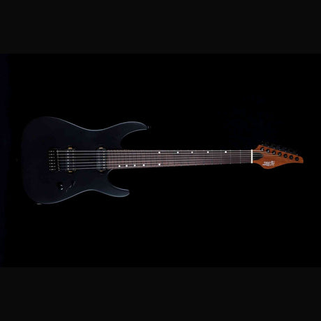JET JS-507 BK Stygian 7-snarige S-style Elektrische Gitaar HH Vaste Brug Rosewood Toets Satijn Zwart