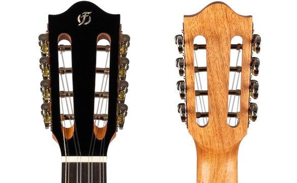 Flight Iris 8 Tenor EQ-A BK Elektrisch-Akoestische 8-String Tenor Ukulele met Solid Spruce Top en Mahogany Body