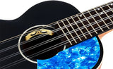 Flight Iris 8 Tenor EQ-A BK Elektrisch-Akoestische 8-String Tenor Ukulele met Solid Spruce Top en Mahogany Body