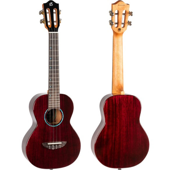 Flight Iris Tinta Concert TPP Ukulele met All Solid Mahogany Body, Rosewood Toets en Fluorocarbon Snaren, Transparent Purple