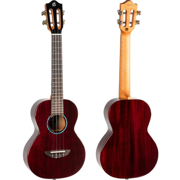Flight Iris Tinta Tenor TPP Ukulele met All Solid Mahogany Body, Rosewood Toets en Fluorocarbon Snaren, Transparent Purple