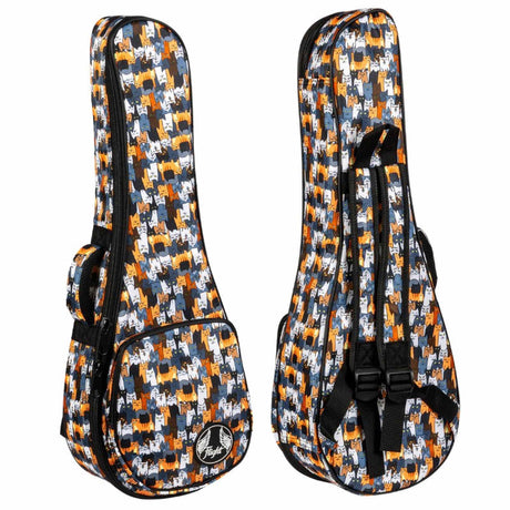 Flight FUB-S-CATS Gevoerde Gigbag voor Soprano Ukulele met Cats Design en Accessoirevak