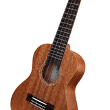 TOM T5 Konzert-Ukulele aus massivem Mahagoni mit kompensiertem Sattel und Deluxe-Koffer