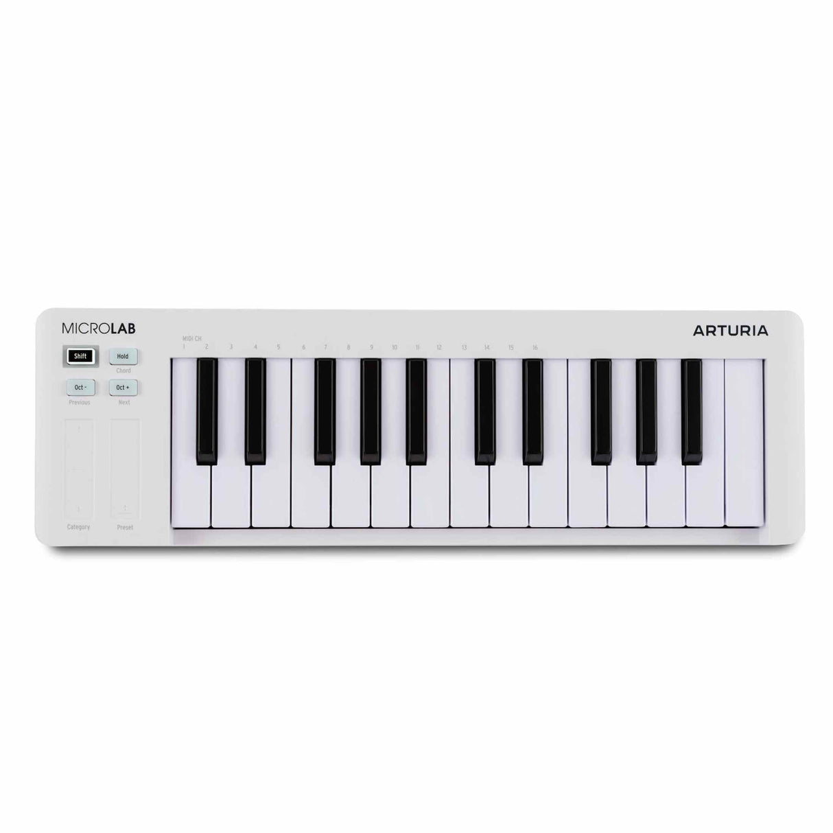 Arturia MicroLab mk3 White – Compact USB/MIDI keyboard met 25 toetsen en touch-strips