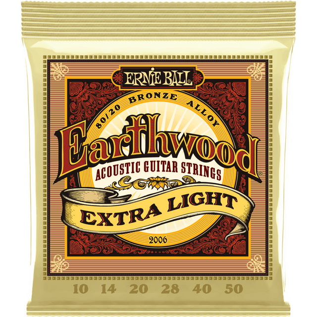 Ernie Ball 2006 Earthwood Akoestische Gitaar Snaren Extra Light 010–050 80/20 Bronze