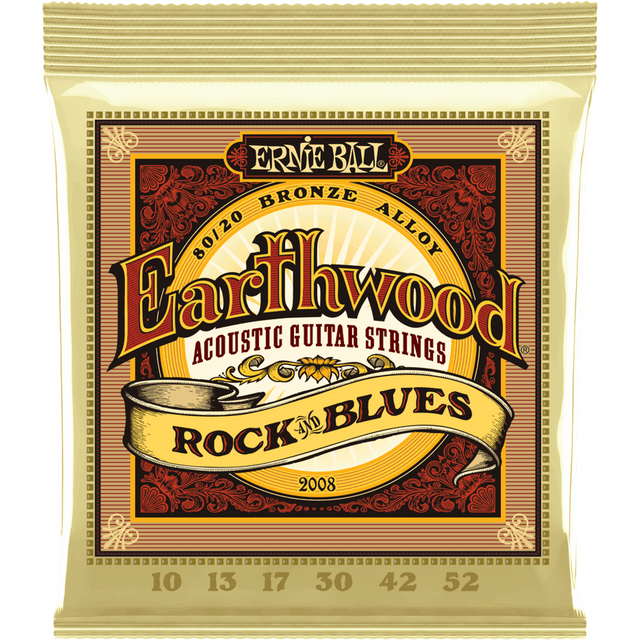 Ernie Ball 2008 Earthwood Akoestische Gitaar Snaren Rock n Blues 010–052 80/20 Bronze