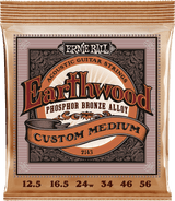 Ernie Ball 2143 Earthwood Fosforbrons Akoestische Gitaarsnaren Custom Medium 12.5–56