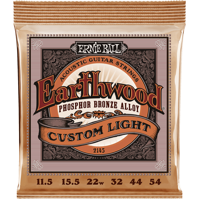 Ernie Ball 2145 Earthwood Fosforbrons Akoestische Gitaarsnaren Custom Light 11.5–54