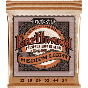 Ernie Ball 2146 Earthwood Fosforbrons Akoestische Gitaarsnaren Medium Light 12–54