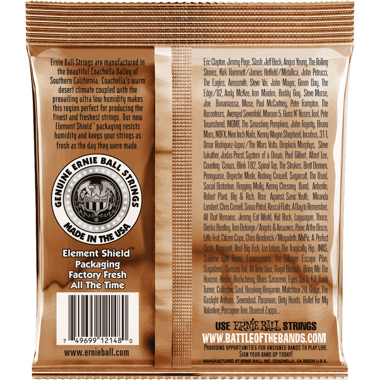 Ernie Ball 2148 Earthwood Fosforbrons Akoestische Gitaarsnaren Light 11–52