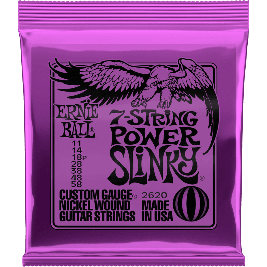 Ernie Ball 2620 Power Slinky elektrische gitaarsnaren 7-snarig 011-058