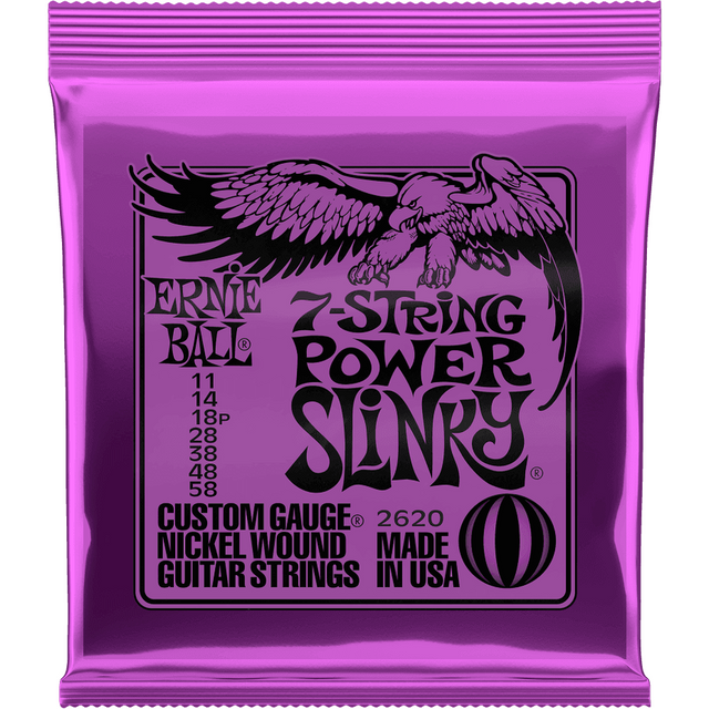 Ernie Ball 2620 Power Slinky elektrische gitaarsnaren 7-snarig 011-058