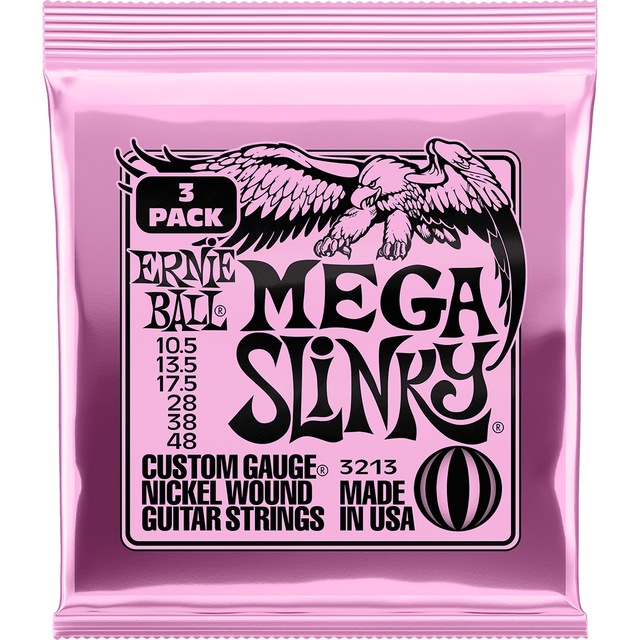 Ernie Ball 3213 Mega Slinky elektrische gitaarsnaren 3-pack 0105-048