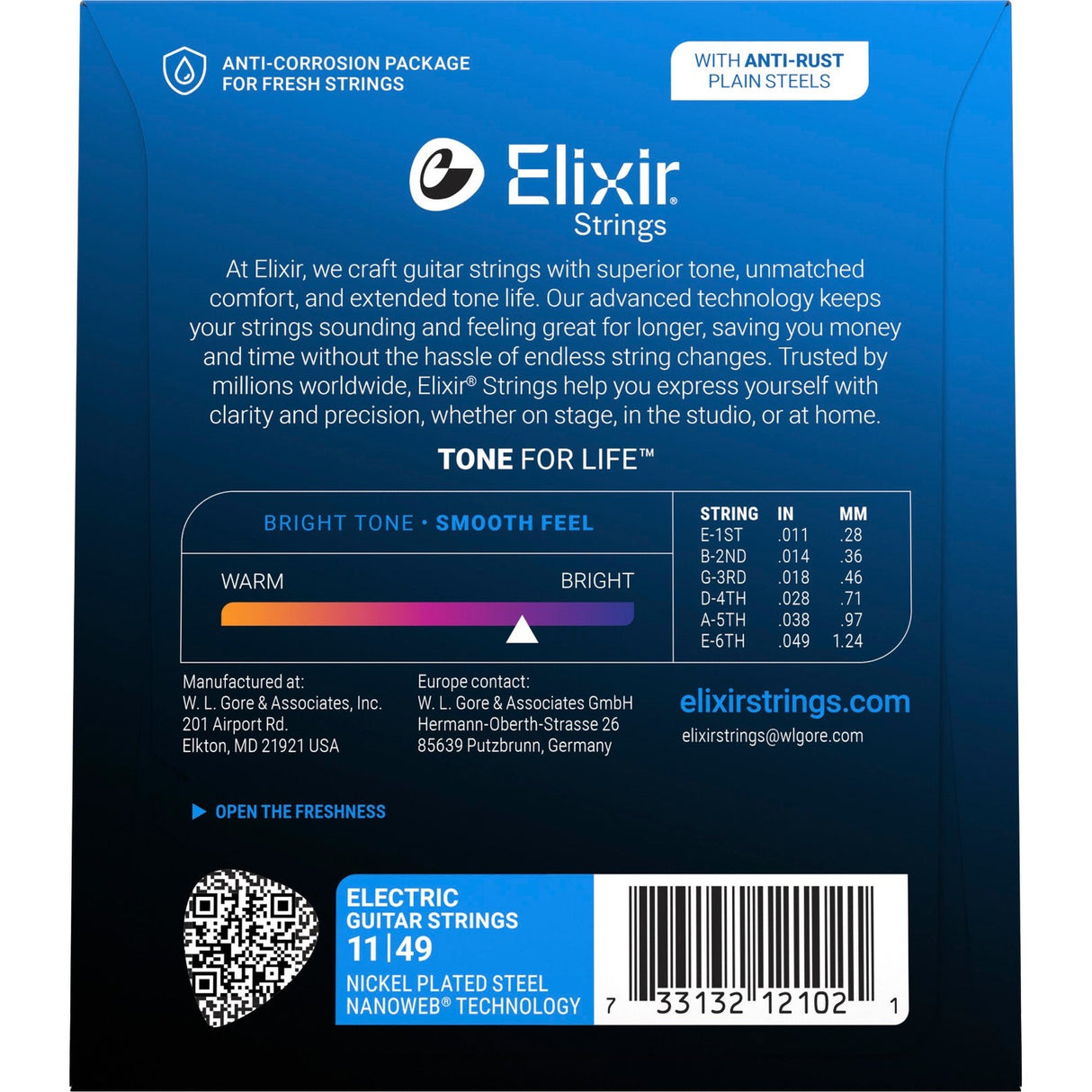 Elixir 12102 Nanoweb elektrische gitaarsnaren Medium 011-049