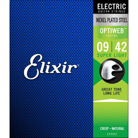 Elixir 19002 Optiweb elektrische gitaarsnaren Super Light 009-042