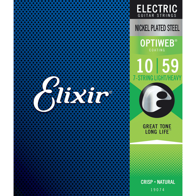 Elixir 19074 Optiweb elektrische gitaarsnaren Light Heavy 7-String 010-059
