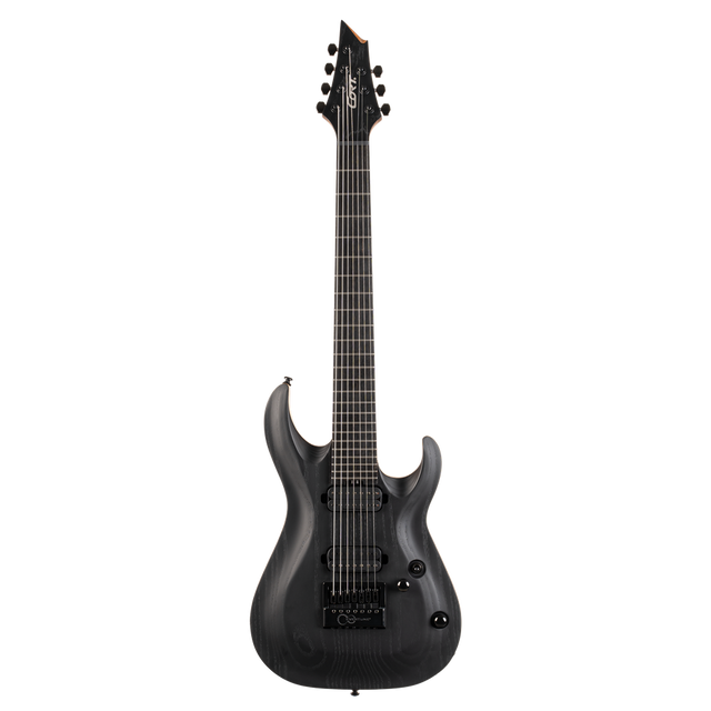 CORT KX707EVOPBKG 7-snarige Elektrische gitaar Evertune Open Pore Black