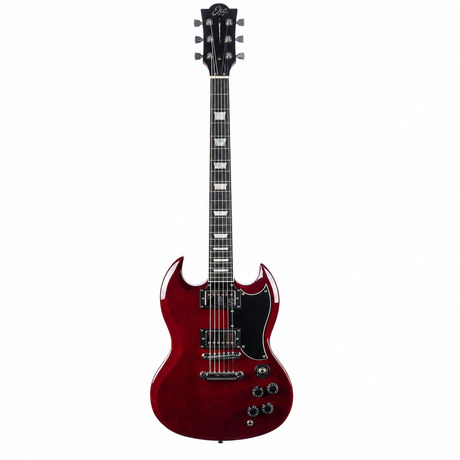 EKO DV300 Double Cut Elektrische Gitaar Set Rood + NUX Mighty-8 MK2 Versterker