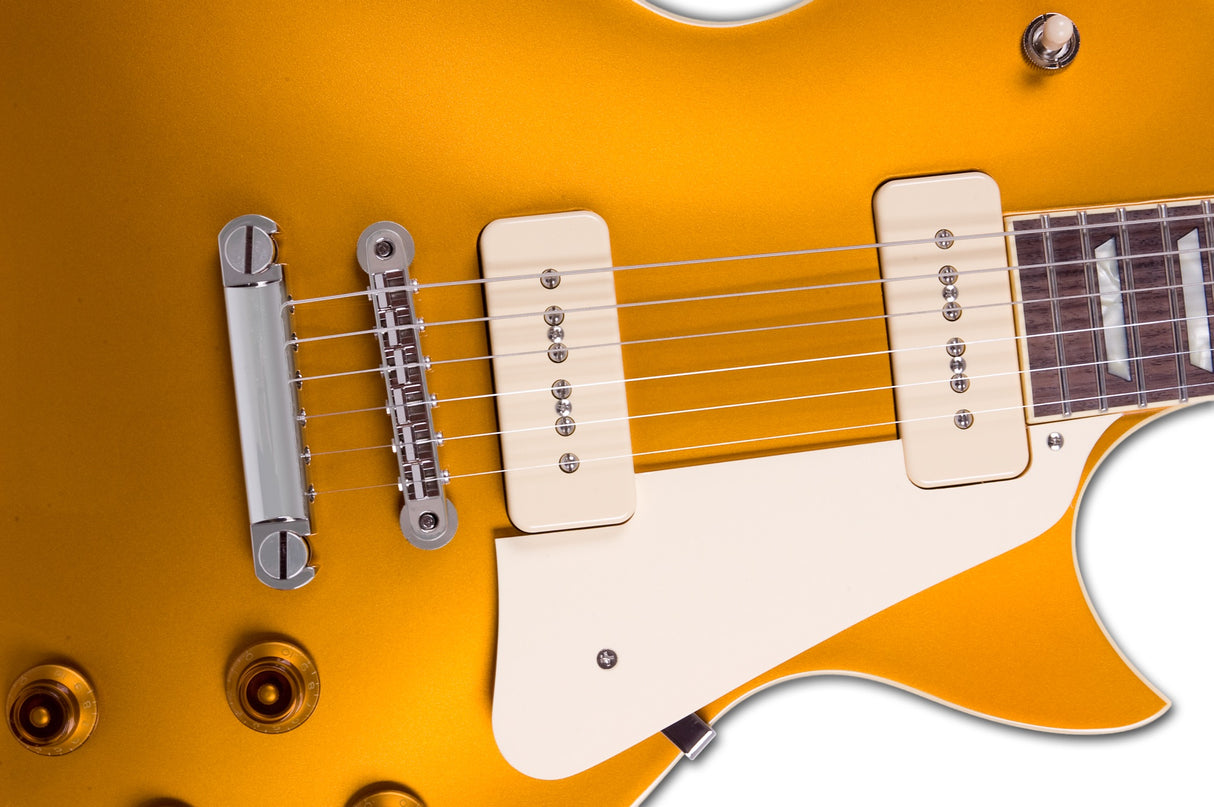 FGN Neo Classic LS11 elektrische gitaar Antique Gold, P90 pickups, 22 frets, met gigbag