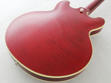 FGN Masterfield Semi HH elektrische gitaar Cherry, Flamed Maple Top, Alnico 3 humbuckers, met koffer