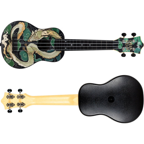 Flight TUS Jade Dragon Soprano Ukulele met Linden Top, ABS Body en Dragon Print