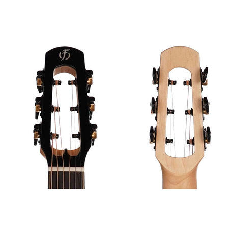 Flight PIXI TBL Reisgitaar met Flamed Maple Body Transparent Blue