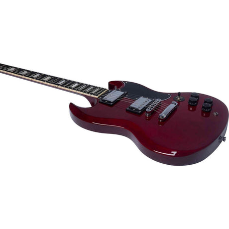 EKO DV300 Double Cut Elektrische Gitaar Set Rood + NUX Mighty-8 MK2 Versterker