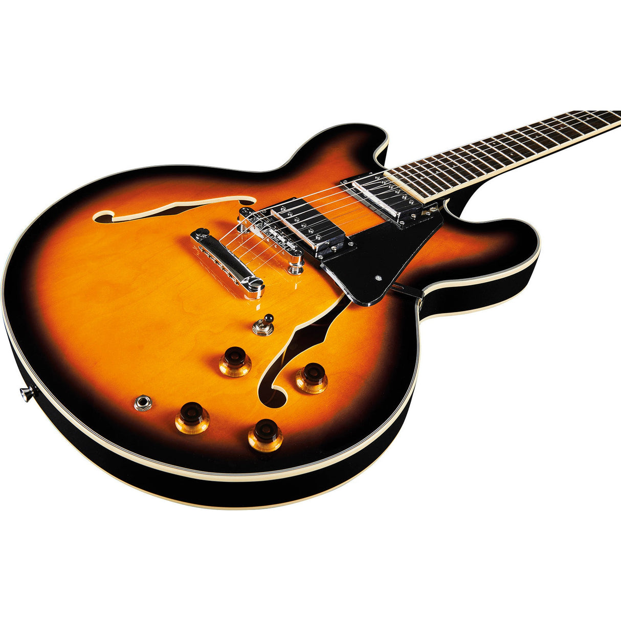 Eko Fusion Sunburst Hollowbody Elektrische Gitaar 335, 2 Humbuckers, 22 Frets, Sunburst