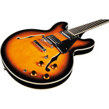 Eko Fusion Sunburst Hollowbody Elektrische Gitaar 335, 2 Humbuckers, 22 Frets, Sunburst