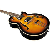 Eko Jazz SB Semi-Hollow Elektrische Gitaar 175, 2 Humbuckers, 22 Frets, Sunburst