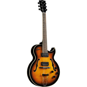 Eko Jazz SB Semi-Hollow Elektrische Gitaar 175, 2 Humbuckers, 22 Frets, Sunburst