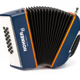 HOHNER A2930 XS Knopaccordeon - 21 knoppen en 15 bassen Blauw‑Oranje met gigbag en draagriem voor kinderen